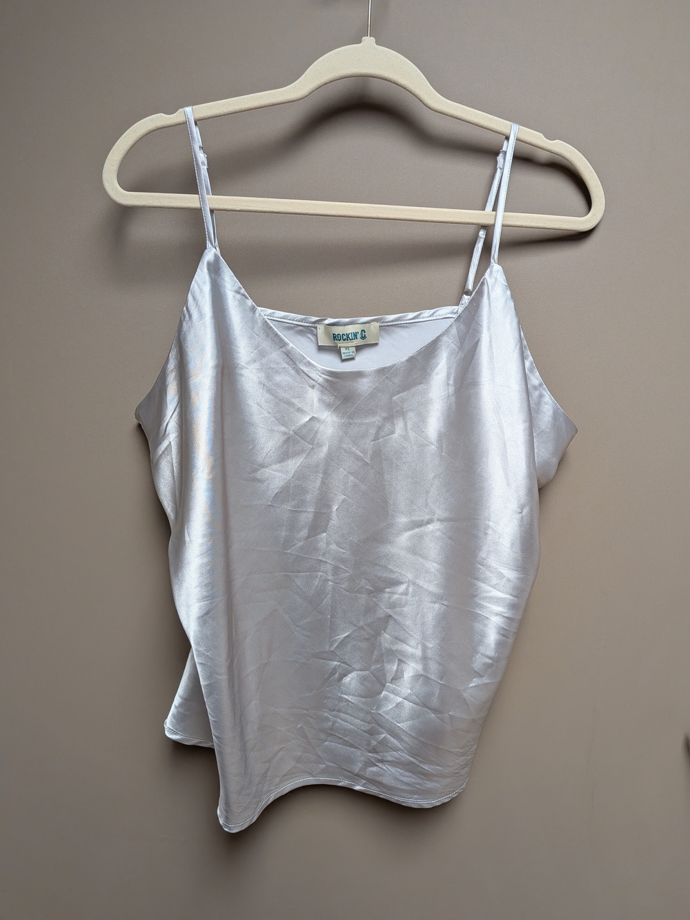 Rockin C Silver Satin Adjustable-Strap Cami